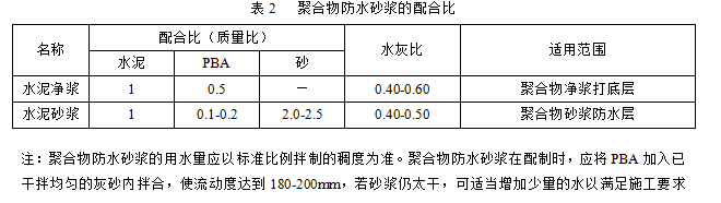 聚合物防水砂浆施工要求